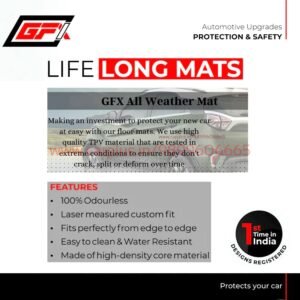 GFX Life Long Car Mats for Toyota Innova Crysta Manual (2016 Onwards)-Black